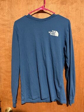 The North Face Men's Long Sleeve Logo Tee - Teal Blue